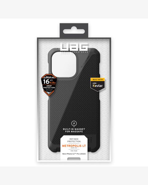 UAG Metropolis LT MagSafe Backcover iPhone 14 Pro Max - Kevlar Black