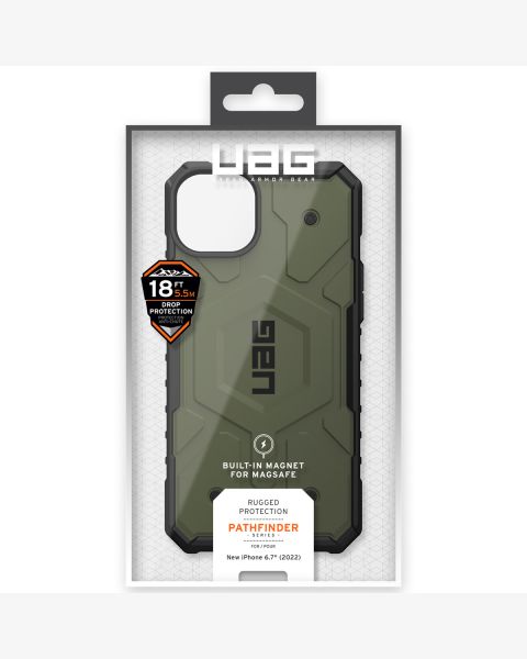 Pathfinder Case MagSafe für das iPhone 14 Plus - Olive