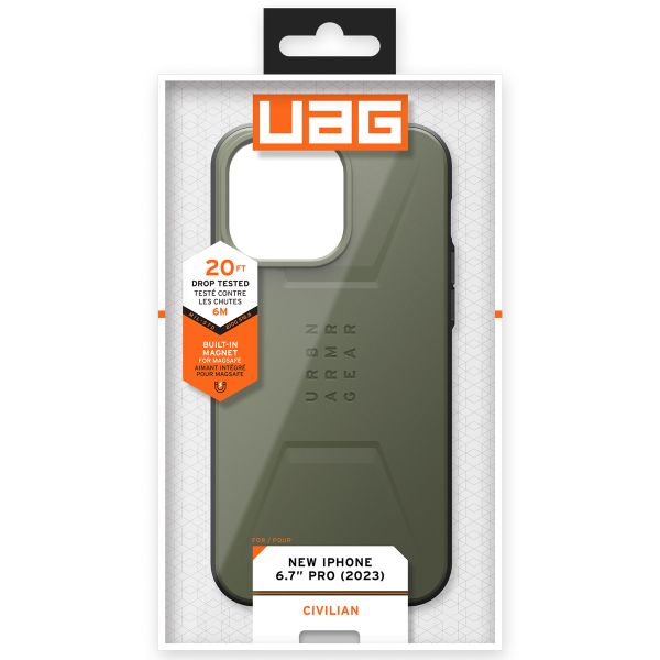 Civilian Backcover MagSafe für das iPhone 15 Pro Max - Olive Drab