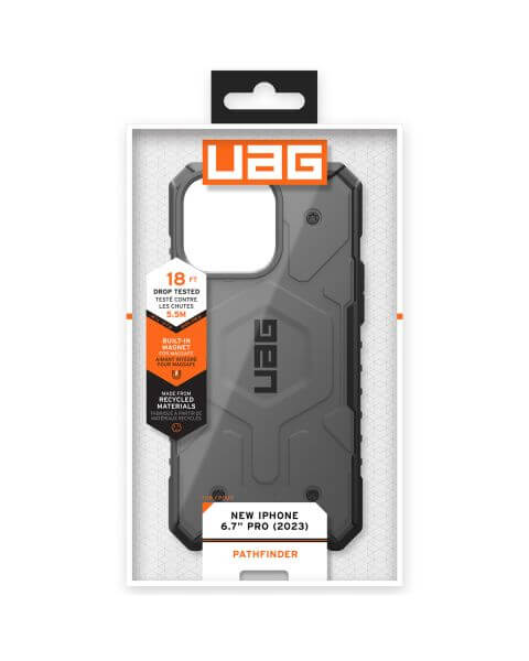 Pathfinder Case MagSafe für das iPhone 15 Pro Max - Silber