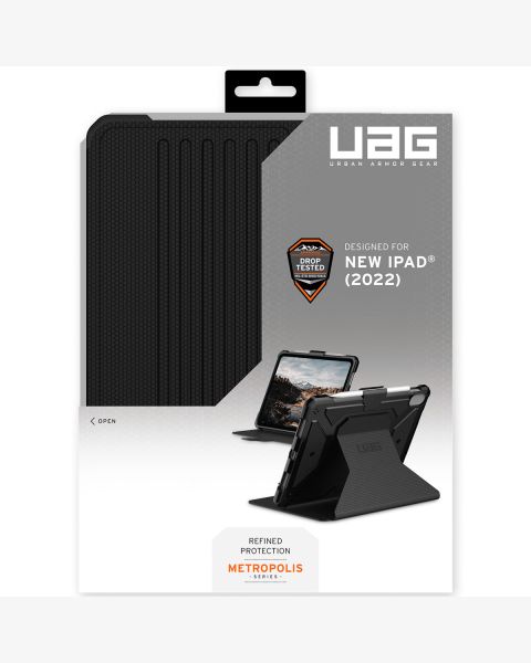 UAG Metropolis Bookcase iPad 10.9 (2022) - Zwart / Schwarz / Black