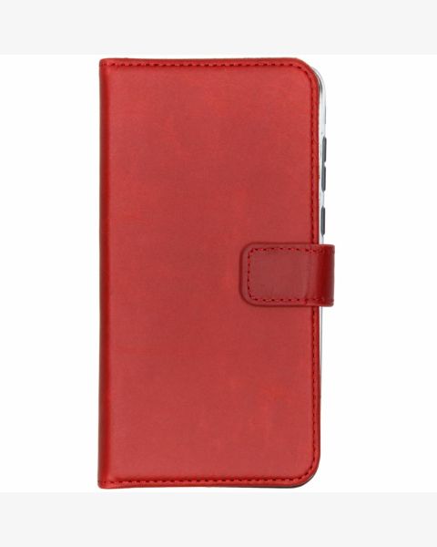 Echtleder Klapphülle Rot für Huawei P Smart