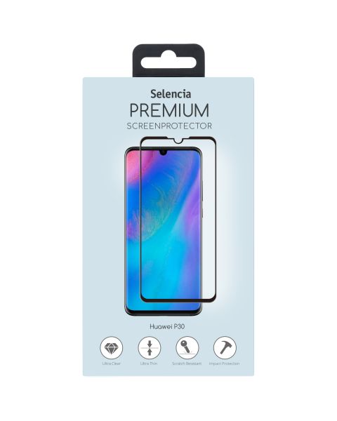 Premium Screen Protector aus gehärtetem Glas für das Huawei P30 - Schwarz
