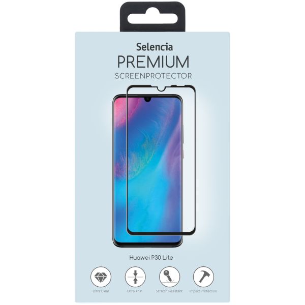 Premium Screen Protector aus gehärtetem Glas für das Huawei P30 Lite - Schwarz
