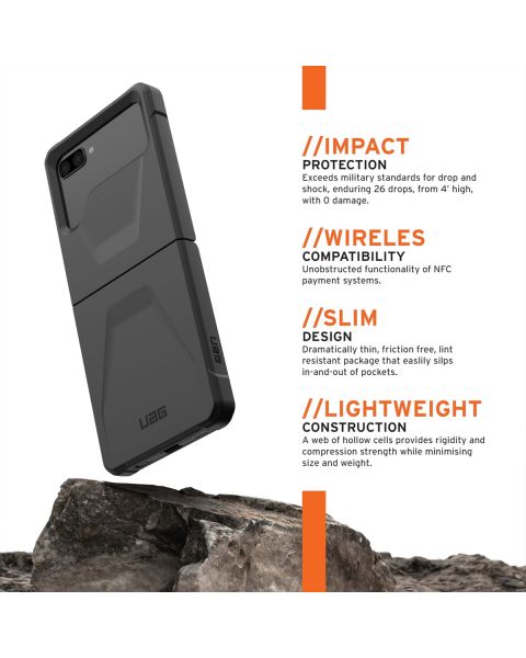 UAG Civilian Backcover Samsung Galaxy Z Flip 3 - Zwart / Schwarz / Black