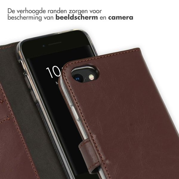Echtleder Klapphülle Braun für iPhone SE (2022 / 2020) / 8 / 7 / 6(s)