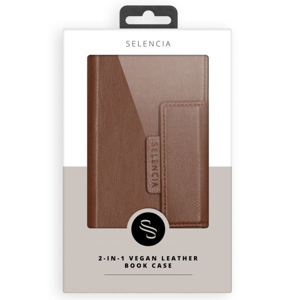 Uitneembare Vegan Lederen Bookcase iPhone SE (2020) / 8/7/6s - Bruin / Brown