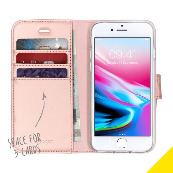 Rosa TPU Klapphülle für das iPhone SE (2022 / 2020) / 8 / 7 / 6(s)