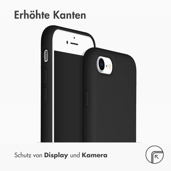 Liquid Silikoncase Schwarz für das iPhone SE (2022 / 2020) / 8 / 7