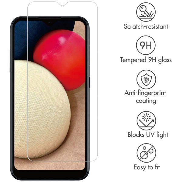 Displayschutz aus gehärtetem Glas für das Samsung Galaxy A02s / A03(s)