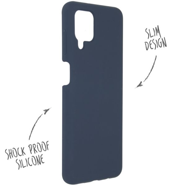 Liquid Silikoncase für das Samsung Galaxy A12 - Dunkelblau