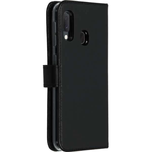 Echtleder Klapphülle Schwarz für das Samsung Galaxy A20e