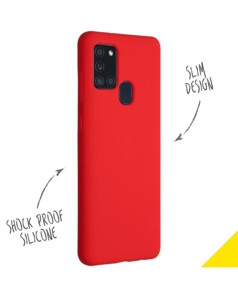 Liquid Silikoncase für das Samsung Galaxy A21s - Rot
