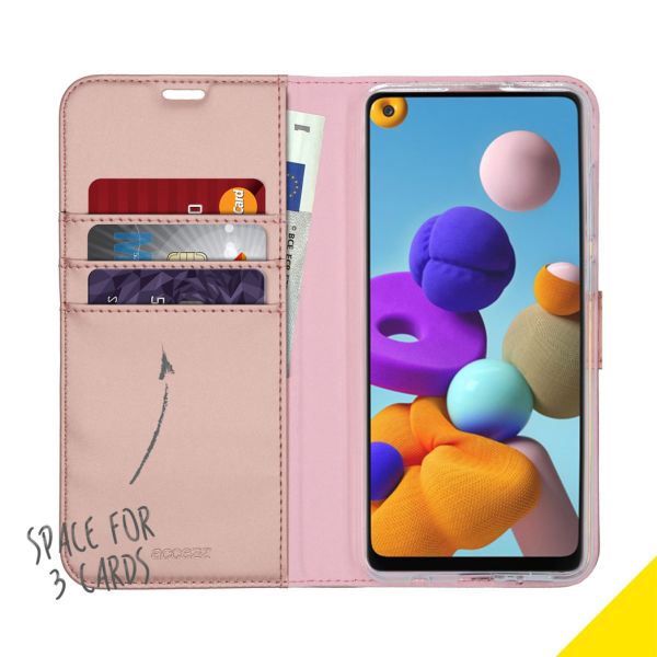 Wallet TPU Klapphülle für das Samsung Galaxy A21s - Roségold