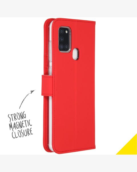 Wallet TPU Klapphülle für das Samsung Galaxy A21s - Rot