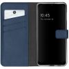 Selencia Echt Lederen Bookcase Samsung Galaxy A22 (5G) - Blauw / Blau / Blue