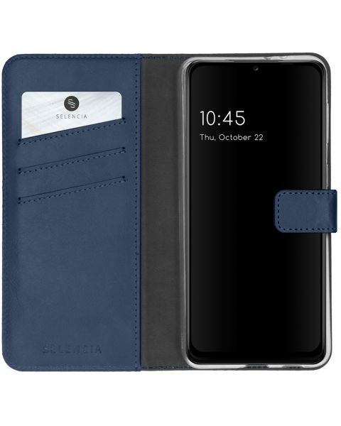 Echtleder Klapphülle für das Samsung Galaxy A22 (5G) - Dunkelblau