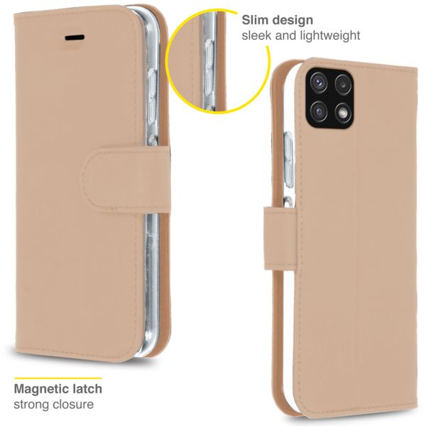 Wallet TPU Klapphülle für das Samsung Galaxy A22 (5G) - Gold