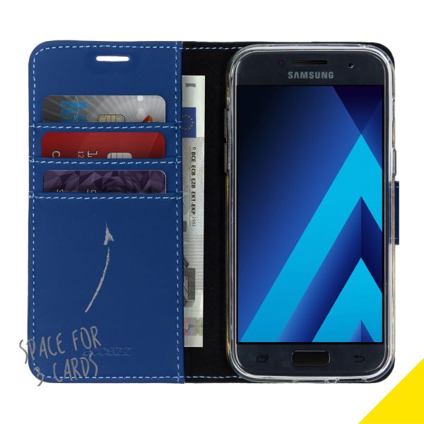 Blaues Wallet TPU Klapphülle für das Samsung Galaxy A3 (2017)