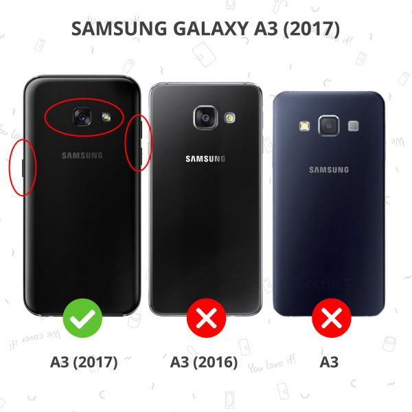 Blaues Wallet TPU Klapphülle für das Samsung Galaxy A3 (2017)
