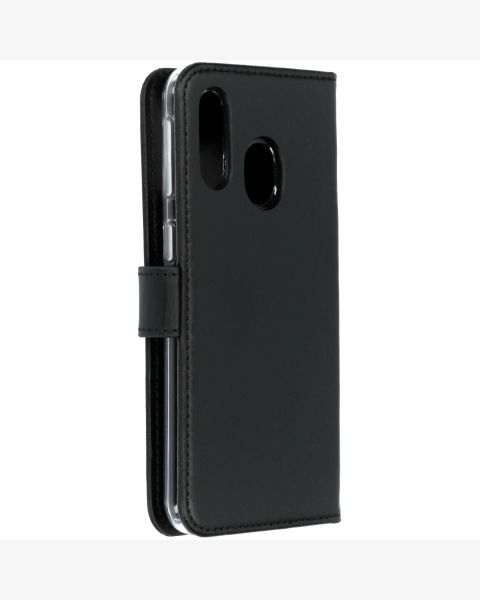 Echtleder Klapphülle Schwarz für das Samsung Galaxy A40