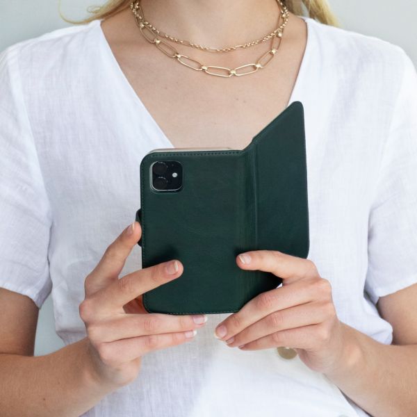 Echtleder Klapphülle Grün für das Samsung Galaxy A40