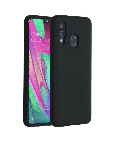 Accezz Liquid Silicone Backcover Samsung Galaxy A40 - Zwart / Schwarz / Black