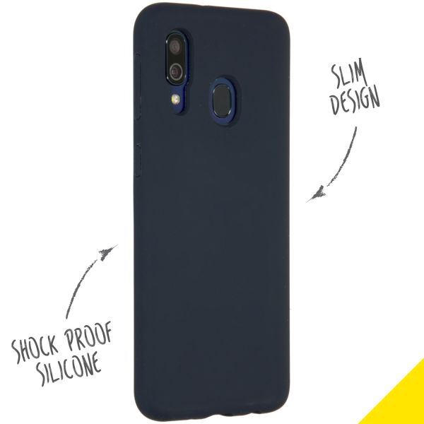 Liquid Silikoncase Blau für das Samsung Galaxy A40