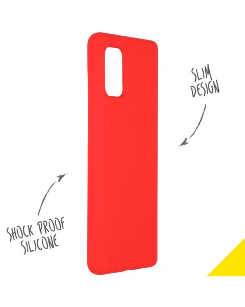 Accezz Liquid Silicone Backcover Samsung Galaxy A41 - Rood / Rot / Red