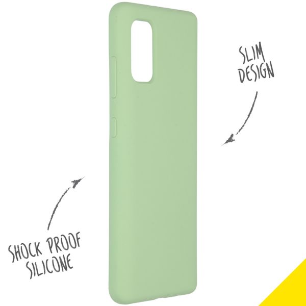 Liquid Silicone Backcover Samsung Galaxy A41 - Groen - Groen / Green