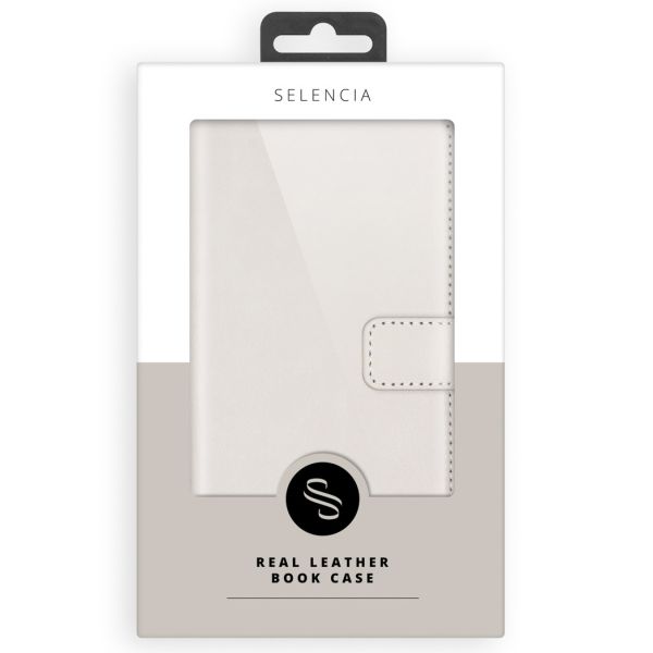 Selencia Echt Lederen Bookcase Samsung Galaxy A41 - Lichtgrijs / Hellgrau    / Light Gray