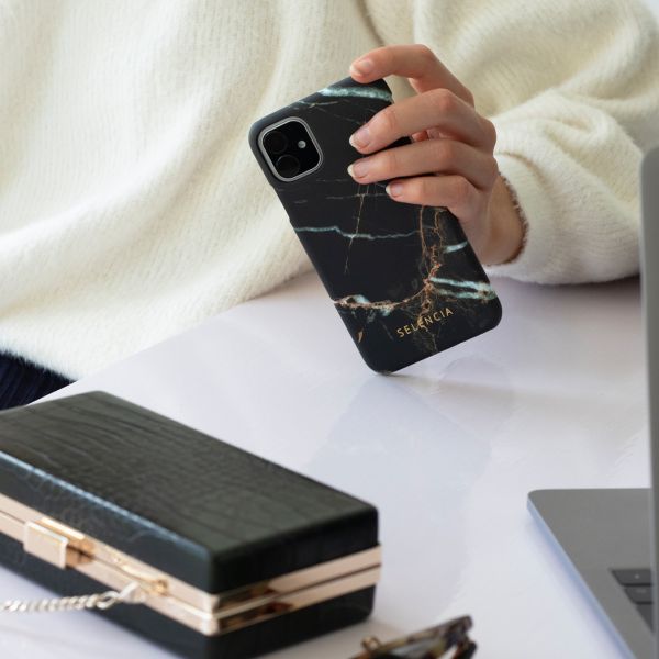 Selencia Maya Fashion Backcover Samsung Galaxy A41 - Marble Black