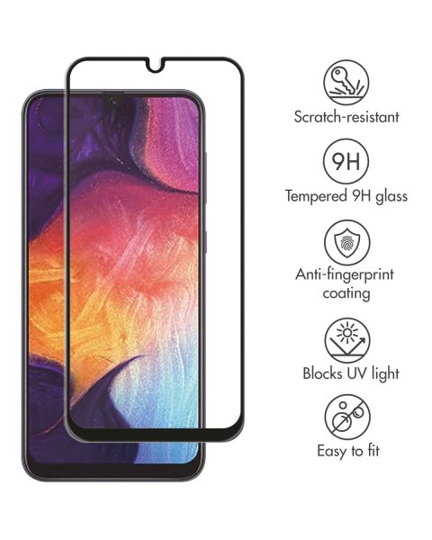 Premium Screen Protector aus gehärtetem Glas für das Samsung Galaxy A50 / A30s / M31 - Schwarz