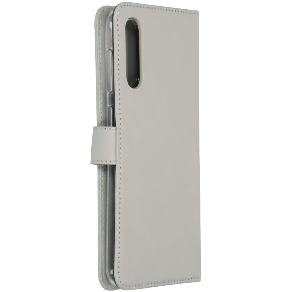 Selencia Echt Lederen Booktype Galaxy A50 / A30s - Lichtgrijs / Hellgrau    / Light Gray
