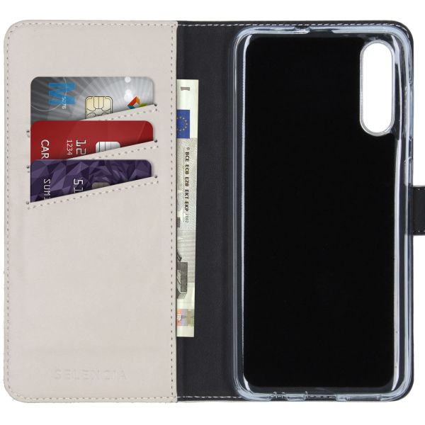 Selencia Echt Lederen Booktype Galaxy A50 / A30s - Lichtgrijs / Hellgrau    / Light Gray