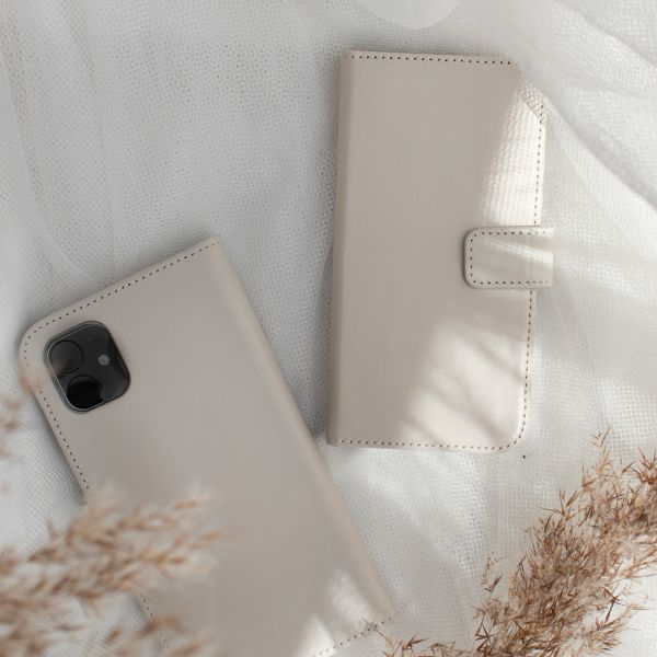 Selencia Echt Lederen Booktype Galaxy A50 / A30s - Lichtgrijs / Hellgrau    / Light Gray