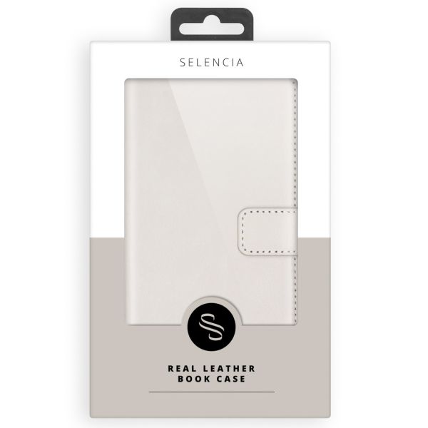 Selencia Echt Lederen Booktype Galaxy A50 / A30s - Lichtgrijs / Hellgrau    / Light Gray