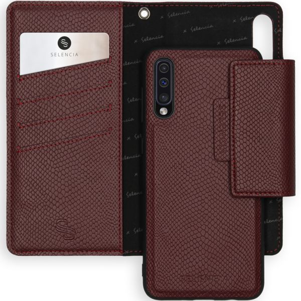 2-in-1 Uitneembare Slang Bookcase Galaxy A50 / A30s - Rood - Donkerrood / Dark Red
