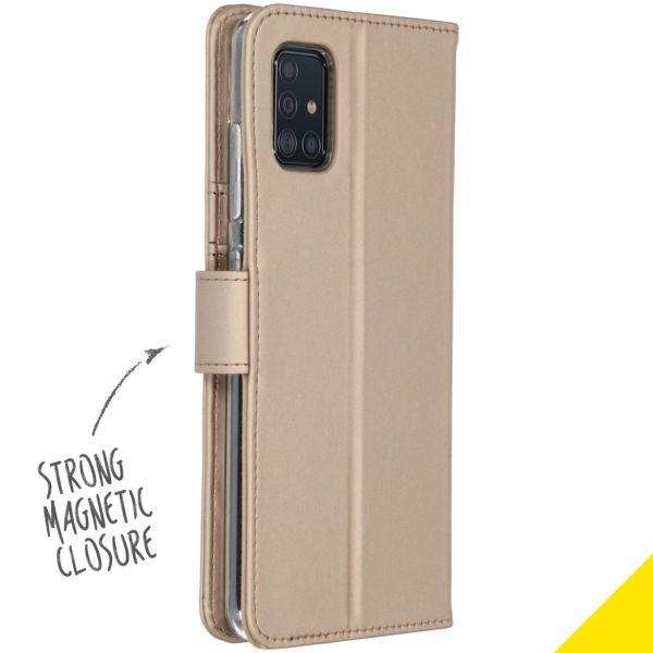 Accezz Wallet Softcase Bookcase Samsung Galaxy A51 - Goud / Gold