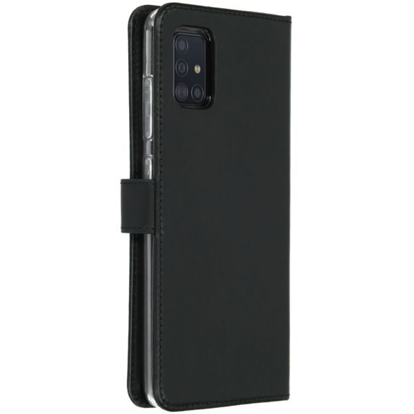 Echtleder Klapphülle für das Samsung Galaxy A51 - Schwarz