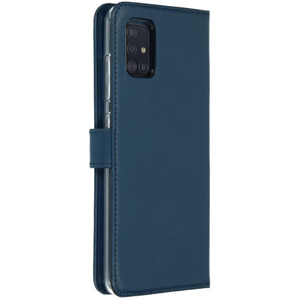 Echtleder Klapphülle für das Samsung Galaxy A51 - Dunkelblau