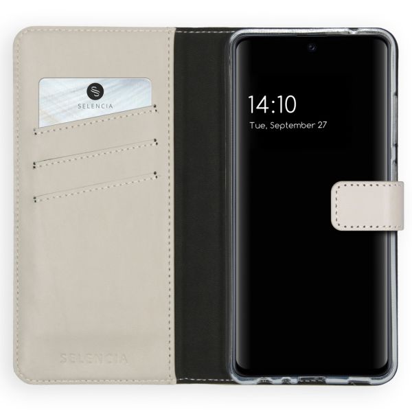 Selencia Echt Lederen Bookcase Samsung Galaxy A52(s) (5G/4G) - Grijs / Grau   / Gray