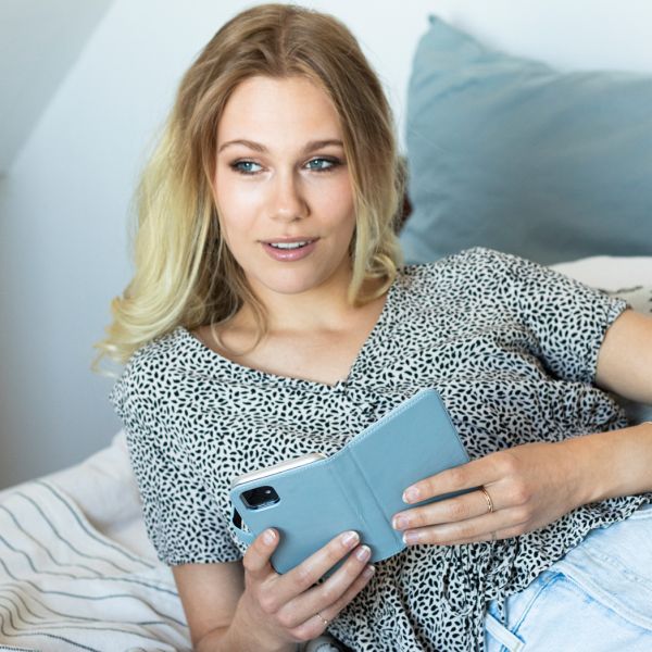 Echtleder Klapphülle für das Samsung Galaxy A52(s) (5G/4G) - Hellblau