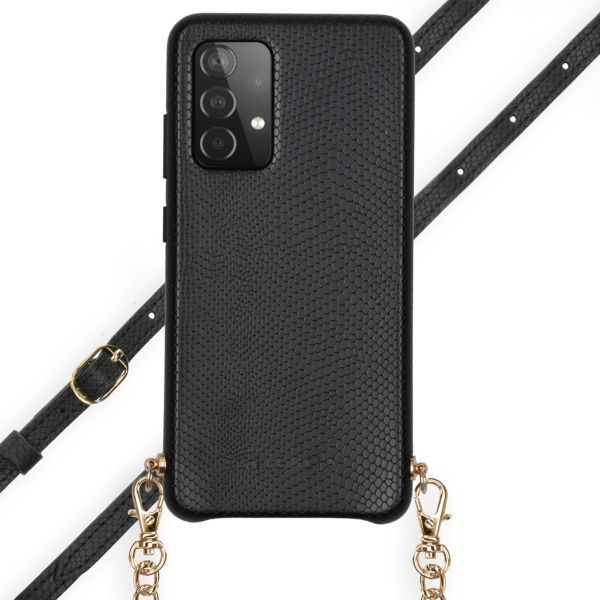 Slang Hoesje met koord Galaxy A52 (5G) / A52 (4G) - Zwart - Zwart / Black