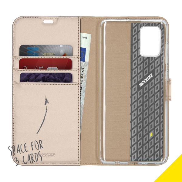 Wallet TPU Klapphülle Gold für das Samsung Galaxy A71
