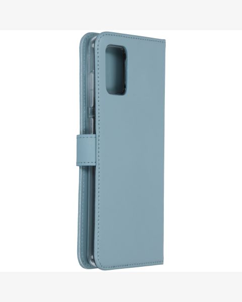 Selencia Echt Lederen Bookcase Samsung Galaxy A71 - Lichtblauw / Hellblau / Light Blue