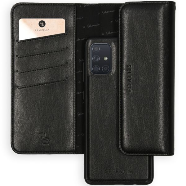 Eny Uitneembare Vegan Lederen Clutch Galaxy A71 - Zwart - Zwart / Black