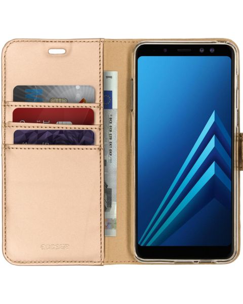 Goldfarbenes Wallet TPU Klapphülle für das Samsung Galaxy A8 (2018)