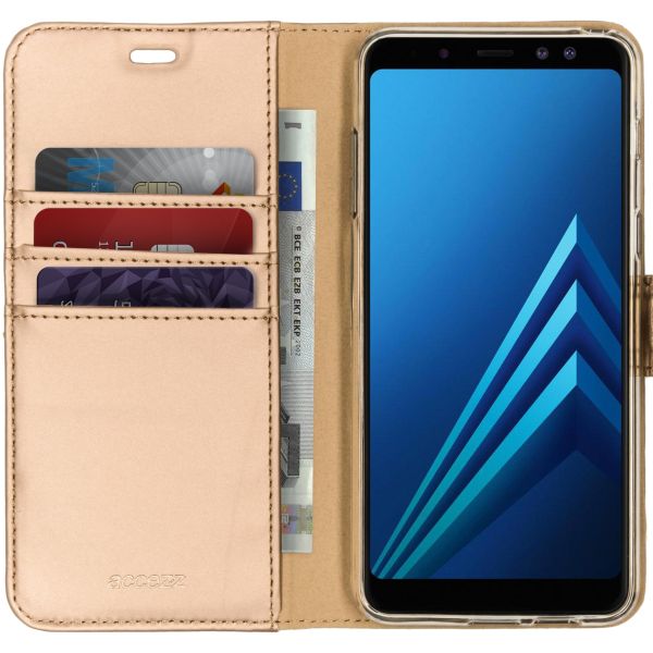 Goldfarbenes Wallet TPU Klapphülle für das Samsung Galaxy A8 (2018)