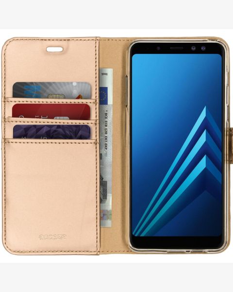 Roségoldenes Wallet TPU Klapphülle für das Samsung Galaxy A8 (2018)